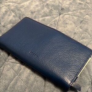 Fossil Navy Leather Wallet